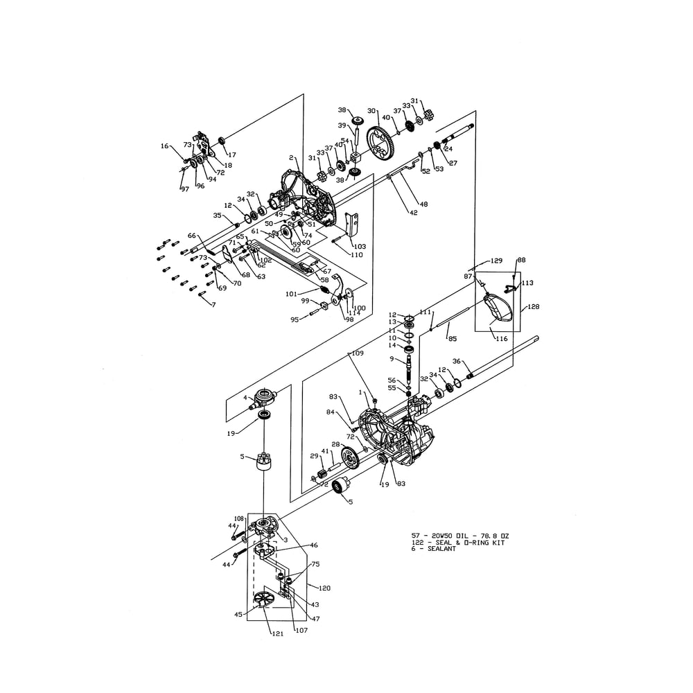 Hydrostatic Transmission Diagram and Parts List for 13AP11CP756  Cub Cadet Lawn Tractor